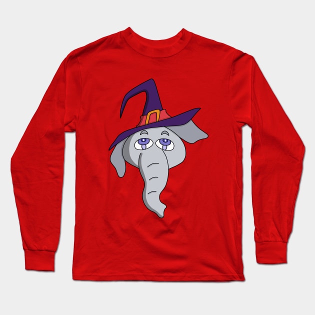 Cute Witch Elephant Long Sleeve T-Shirt by DiegoCarvalho